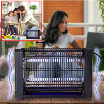 Preview: Effektiver UV-Insektenvernichter, 16W, 2 UV-Röhren – IP20, 40x26x10cm, für eine chemiefreie und zuverlässige Insektenbekämpfung 