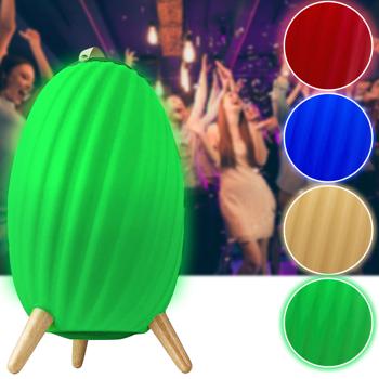 Stilvoller Bluetooth Lautsprecher mit RGB LED, 90W: Farbwechsel, Leder-Optik –  Kabelloser Musikgenuss & stimmungsvolle Beleuchtung