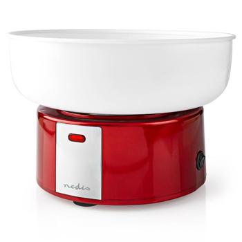 Preview: Zuckerwatte-Maschine 500W: rot/weiss, 29x23x29cm - nostalgisches Design, Zuckerwatte wie vom Jahrmarkt - Partyspass für Gross & Klein