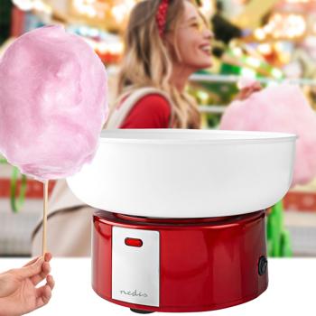 Zuckerwatte-Maschine 500W: rot/weiss, 29x23x29cm - nostalgisches Design, Zuckerwatte wie vom Jahrmarkt - Partyspass für Gross & Klein