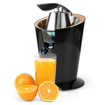 Preview: Kraftvolle elektrische Zitruspresse, starke 160 Watt, schwarz, spülmaschinenfeste Einzelteile, für Zitronen, Orangen, Limetten oder Pampelmusen