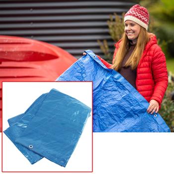 Abdeckplane 2,6 x 3,3 m - Ganzjahresschutz für Gartenmöbel, Wohnwagen & Kaminholz - Wasserdicht, UV-beständig, blau mit stabilen Metallösen