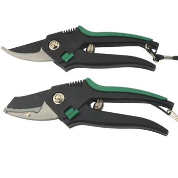 Preview: Gartenscheren-Set mit Bypass- & Amboss-Schere - ideal für Blumen, Äste & Totholz - gehärteter Edelstahl, ergonomische Griffe, Sicherheitsverschluss - langlebig & robust