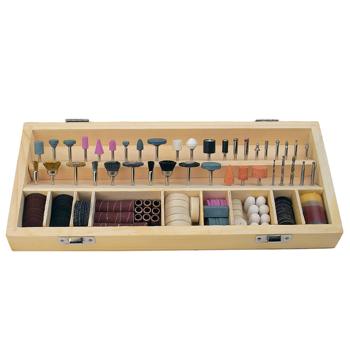 Multischleifgerät Zubehör-Set - 200tlg. für präzise Handwerksarbeiten - Schleifen, Fräsen, Bohren, Polieren - Holz, Metall, Stein - inkl. Holzkoffer