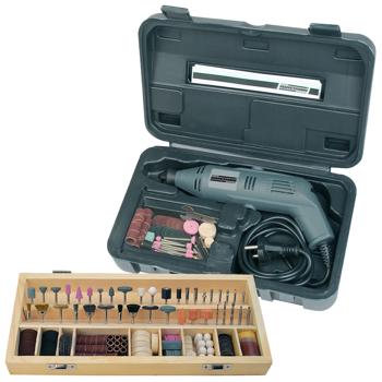 Preview: Multifunktions-Schleifgerät mit Zubehör-Set – Schleifen, Bohren, Fräsen, Trennen, Polieren, mit umfangreichen Aufsätzen für jede Aufgabe