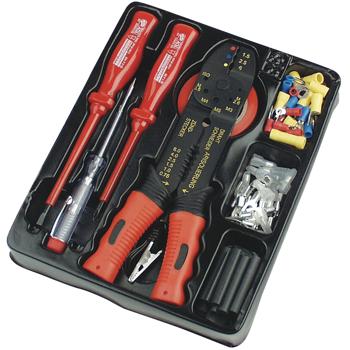 Preview: 82-tlg. Auto-Elektrik-Reparatur-Set - Profi-Qualität - Schraubendreher, Zange, Kabelschuhe uvm - Für alle KFZ-Reparaturen