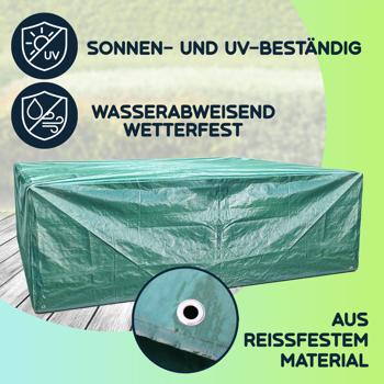 Preview: XL Abdeckhaube für Gartenmöbel 250x80x210 cm – wetterfest, reissfest & UV-beständig – schützt die gesamte Garnitur vor Regen, Schmutz & Sonne