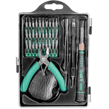 Preview: Feinmechaniker-Werkzeug-Set, 36-tlg., mit Präzisions-Schraubendreher-Bits, Zange uvm., ideal für Uhren, Elektronik & Modellbau