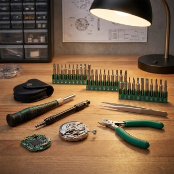 Feinmechaniker-Werkzeug-Set, 36-tlg., mit Präzisions-Schraubendreher-Bits, Zange uvm., ideal für Uhren, Elektronik & Modellbau