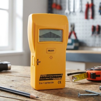 Digitaler Wandscanner - Ortungsgerät für Stromleitungen, Metall & Holzbalken - Bohrhilfe mit akustischem Signal - Multi-Detektor mit Stromsparmodus