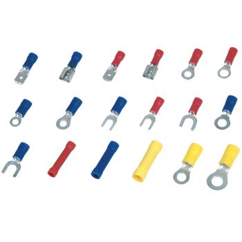 Preview: Kabelschuh-Set 175-teilig - zuverlässige elektrische Verbindungen, reduziert Kurzschlussrisiken - Gabel/Ringöse für Kabel bis 2.5mm, Rot/Gelb/Blau, Sortimentskasten (21x11x2 cm)