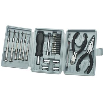 Preview: Feinmechaniker-Set 26-teilig - Für Uhren, Brillen & Elektronik Reparaturen - Chrom-Vanadium-Stahl Bits, Pinzette, Seitenschneider, Zange, Transportkoffer