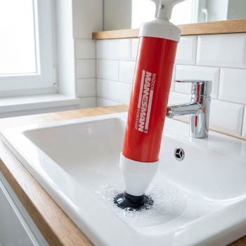 Preview: Manueller Hochdruck-Abflussreiniger, 48cm, Vakuum-Power, starker Wasserstrahl, blitzschnelle Rohrreinigung ohne Chemie, hocheffektiv