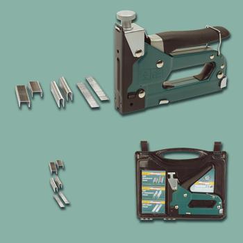 Preview: Tacker-Set mit Koffer & Klammern - Einschlagkraft einstellbar für DIY & Reparaturen - Für 4-12mm Klammern & 10-14mm Nägel - Ergonomischer Anti-Slip Griff