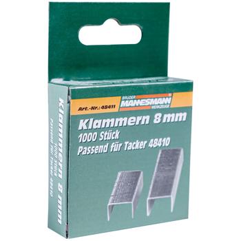 Preview: Tackerklammern 8 mm - 1000 Stk. Vorrats-Set für Handtacker - Ideal für Reparaturen, Werkstatt, Möbelarbeiten & DIY - Sicherer Halt, vielseitig & langlebig