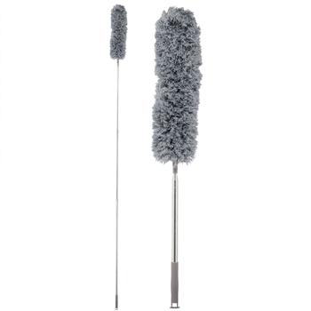 Preview: XL Staubwedel (2,5m) mit Teleskop-Griff aus Edelstahl: Von Hand waschbarer Staubwischer für hohe Decken & schwer erreichbare Stellen