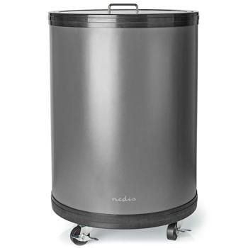 Preview: Trendiger Mobiler Getränkekühlschrank, Partykühler mit Thermostat u. Glasdeckel, Kompressor, 30 l, Aluminium