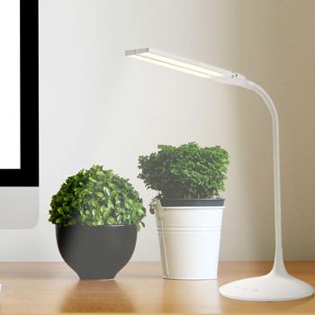 Kabellose LED-Schreibtischleuchte (280 Lumen), dimmbar, weiss – Touch-Steuerung, trendiges Design – Bequeme Tisch-Beleuchtung für Büro und Zuhause