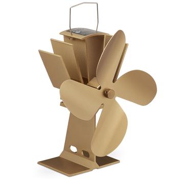 Preview: Stromloser Kaminventilator aus Aluminium, 4 Lüfterblätter: Farbe: edle bronze, hochwertige Wärmeverteilung ohne Strom, für effiziente Heizleistung