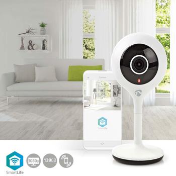 Smart 2 Mega Pixel IP-Kamera für den Innenbereich, Full-HD, WLAN, App, Nachtsicht, weiss, nur 105g, Mikro und Lautsprecher