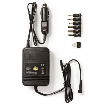 Preview: Universal KFZ Strom Adapter - 12-24V Spannungswandler für Zigarettenanzünder - Lädt Laptops/Geräte mit 6 Hohlsteckern - 24W Ausgangsleistung