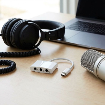 USB-C auf 3,5mm Kopfhörer Adapter - 3x Klinkenanschluss für Kopfhörer, Headset & Mikrofon - 3-in-1 Audioadapter Stereo 10cm - USB 2.0