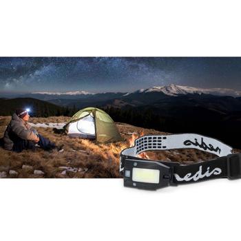 Preview: Akku LED-Stirnlampe mit Gestensteuerung - Freihändige Nutzung, 180 Lumen, 20m Reichweite - IPX4, USB-C, 360° drehbarer Leuchtkopf, Outdoor, Camping