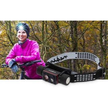 LED-Stirnlampe 1000 lm - IPX8 wasserdicht bis 3m - 4 Leuchtmodi, 180m Leuchtweite - Li-Ion Akku via USB-C mit Magnethalterung