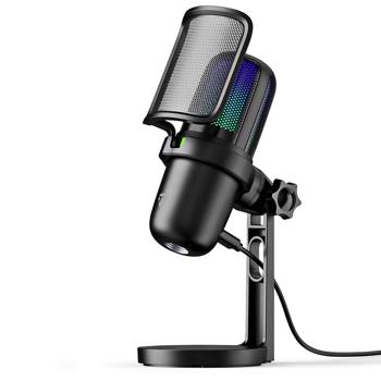 Preview: USB Mikrofon für Streaming, Podcast & Studio: RGB, Stativ, Pop-Filter - für Gamer, Influencer, Content, Musiker - Aufnahmen mit  kristallklarem Sound