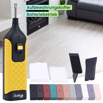 Preview: Professionelles Reparatur-Set zum Ausbessern von  Fliesen, Kacheln, Marmor, Steingut, Hartwachs u. Wachsschmelzer, originalgetreue Ergebnisse