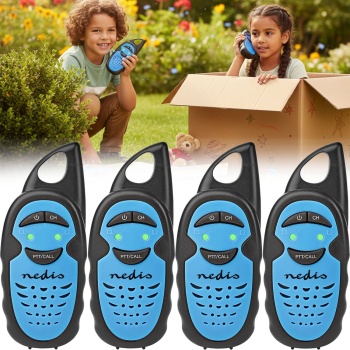 4er-Set Walkie-Talkies für Kinder, Funkgeräte mit 3 km Reichweite, 3 Kanäle 446 MHz, PTT Funktion, ideales Outdoor Spielzeug für kleine Entdecker, Geschenk