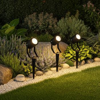 3er-Set SmartLife Gartenstrahler - RGB Gartenleuchte mit Erdspiess & App-Steuerung - IP65-zertifiziert - dimmbar, 3x 3W, Alexa/Google Home