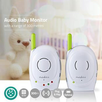 Preview: Babyphone mit Gegensprechfunktion - Zuverlässige Baby-Überwachung bis 300m Reichweite - Netz-/Batteriebetrieb, Plug & Play, FHSS Technologie