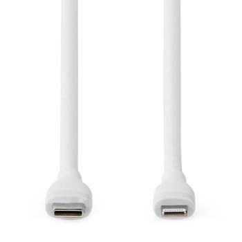 Preview: Apple iPhone Ladekabel - Lightning Schnellladekabel USB-C 1,5m - Silikon, weiss, 27W, 480 Mbit/s Datenübertragung - flexibel & robust