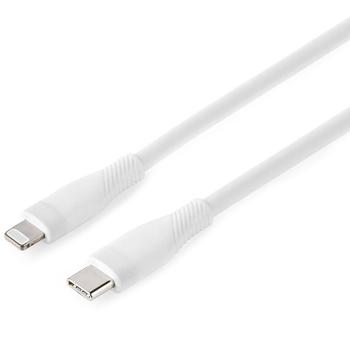 Preview: Apple iPhone Ladekabel - Lightning Schnellladekabel USB-C 1,5m - Silikon, weiss, 27W, 480 Mbit/s Datenübertragung - flexibel & robust
