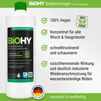 Preview: 2er Set Effektives Bodenreiniger Konzentrat für Wischroboter, vegan, 1 L, biologisch abbaubar, schnell trocknend, rutsch-hemmend