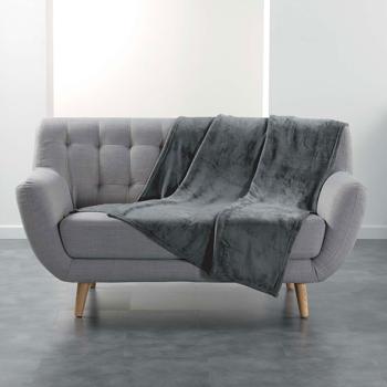 Couchdecke Grau - Kuscheldecke 125x150 cm - Weicher Polyesterstoff für gemütliches Ambiente & warme Abende - Hautfreundlich - Schutz für Möbel - 0.44 kg