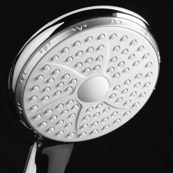 Preview: Duschset mit Handbrause, Schlauch & Wandhalterung - Regenschauer-Funktion & Wasserspardichtung (-40% Verbrauch) - 150cm Schlauch - Ø 9,8cm Duschkopf