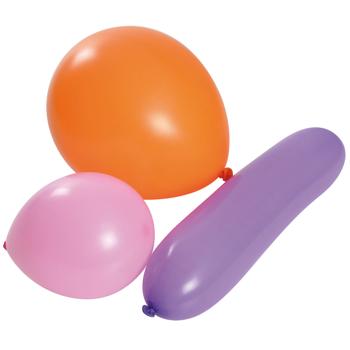 Luftballons 25er-Set - bunte Farben & versch. Formen - Latex - für Kindergeburtstage & Familienfeste - Deko für Partys & Geschenke