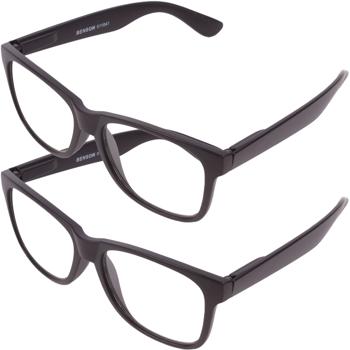 2er-Set Lesebrille +4.00 dpt - Klassisches matt Schwarzes Design - Bügel mit Federscharnier - Breite 14.3 cm - Vielseitig & leicht verstaubar