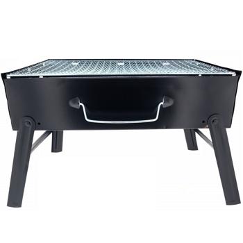 Preview: Mobiler Holzkohle-Grill - Picknick, Camping & Schrebergärten - Schützt Rasen vor Hitze, klappbare Beine, feuerfeste Grillschale - 35x27x20cm