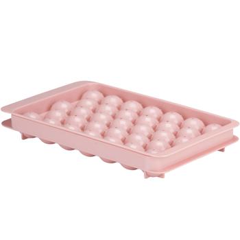 Eiswürfelform für 33 Eiskugeln Ø 2.5 cm - Pastell rosa Kunststoff spülmaschinenfest - Ideal für Whiskey Cocktails Eiskaffee Sommerpartys