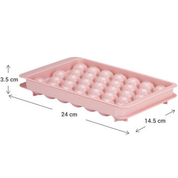 Preview: 2er-Set Eiswürfelform - für 33 Eiskugeln Ø 2,5 cm - Ideal für Whiskey & Cocktails - Pastellrosa - Spülmaschinenfest & Platzsparend