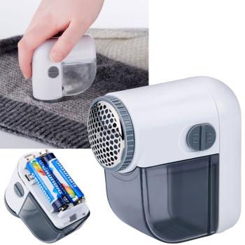 Mini-Fusselrasierer für Kleidung - entfernt Fussel, Noppen & Knötchen - batteriebetrieben, Metall-Flusengitter & Auffangbehälter - inkl. Schutzkappe & Reinigungsbürste
