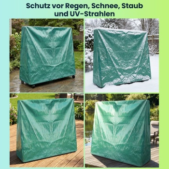 Preview: Abdeckplane für Tischtennisplatten, 185x160x70 cm – Wetterfeste, UV-beständige & reissfeste Hülle - universell passend