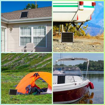 Preview: Solarpanel monokristallin 20W, 21,6V – Photovoltaik Solarmodul mit 3,5m Kabel für 12 V Batterien in Wohnmobil, Gartenhaus, Boot & Outdoor