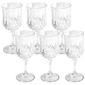 Bruchsichere Weingläser aus Kunststoff mit edlem Kristalleffekt, 6er-Set, 200 ml, stilvoll & wiederverwendbar – ideal für Garten, Camping & Partys