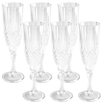 Champagnergläser aus Kunststoff mit Kristalleffekt – 6er-Set, bruchfest & stilvoll – für Partys, Garten, Camping & elegante Anlässe