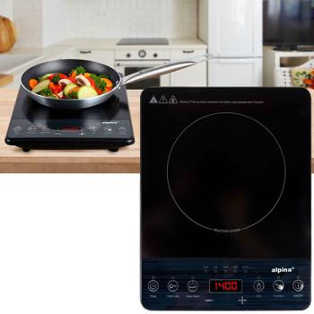 Mobile Induktionskochplatte (2000W, 22cm): Digitales Touchpad, superleicht, ideal für Camping, Studenten, Single-Haushalte