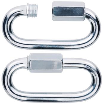 Preview: Karabinerhaken mit Schraubverschluss - 2 Stück, 500 kg belastbar, verzinkt & korrosionsbeständig - Ideal für Hängematten, Schaukeln & Outdoor